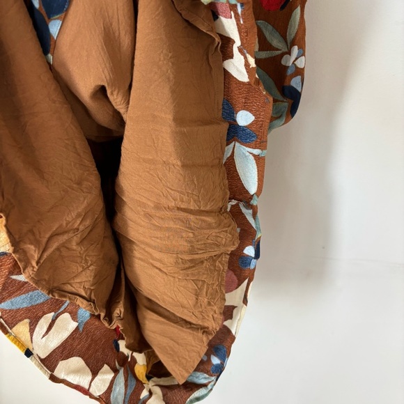 Sezane Vic Midi Dress in Brown Floral Design Size 34/2 - Picture 4 of 13